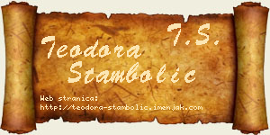 Teodora Stambolić vizit kartica
